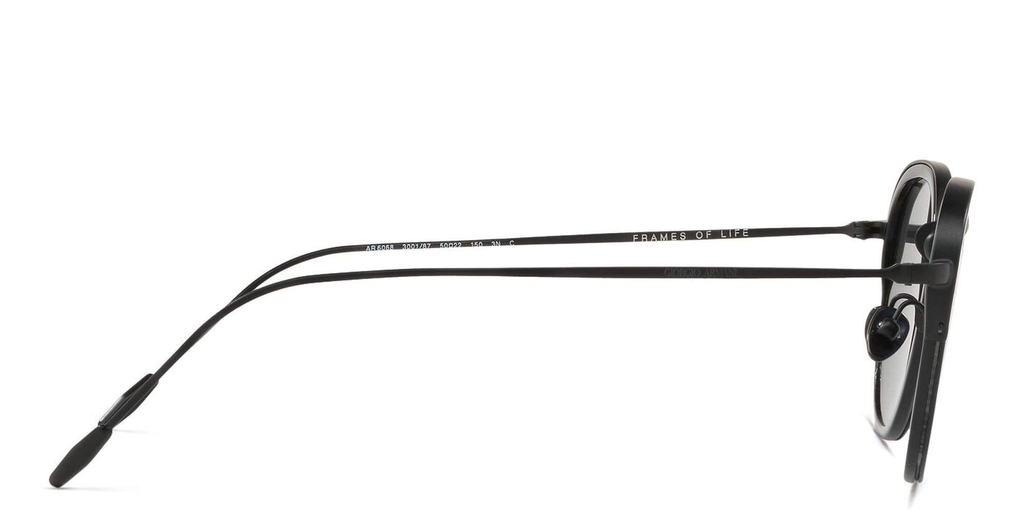 Shop GIORGIO ARMANI Round Sunglasses in Black online.