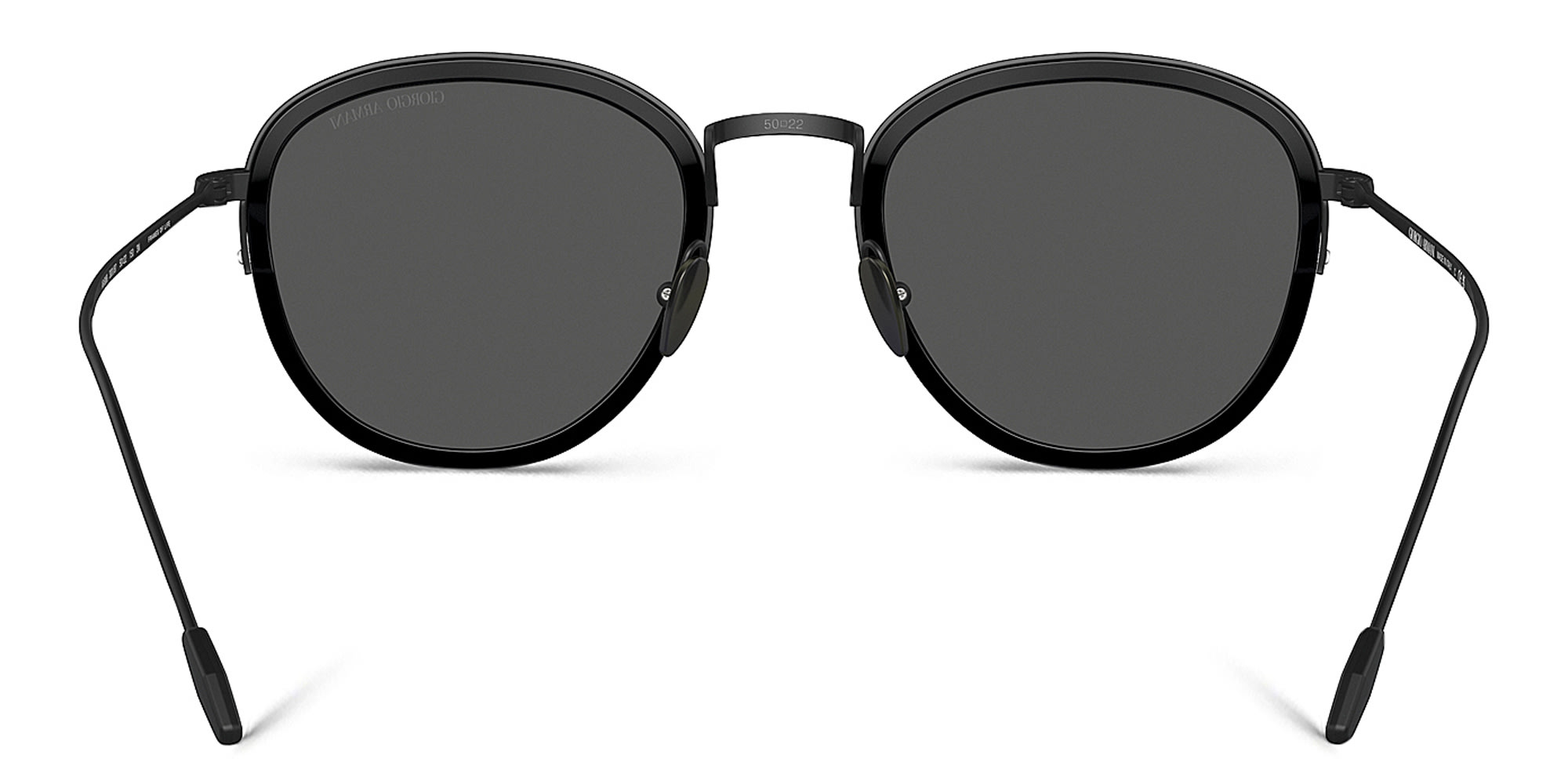 Shop GIORGIO ARMANI Round Sunglasses in Black online.