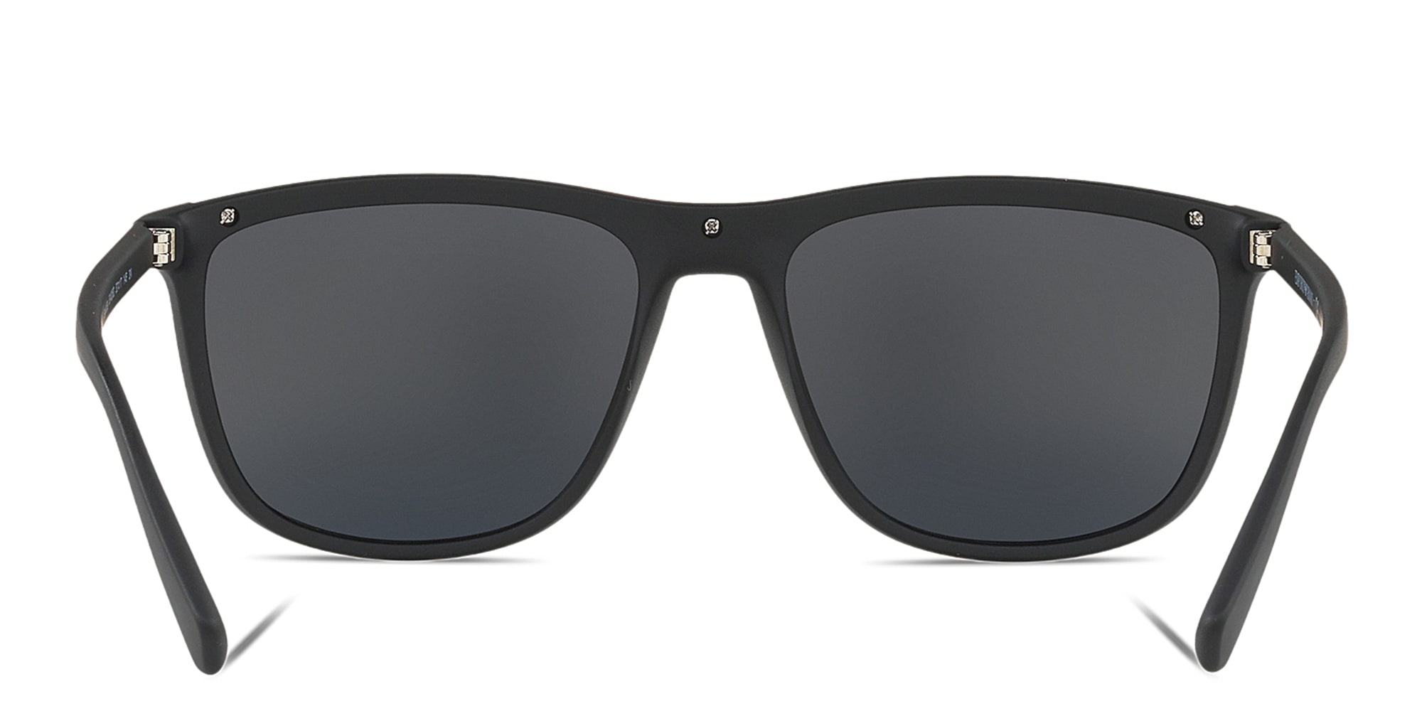 Shop Emporio Armani Rectangle Sunglasses in Matte Black online.