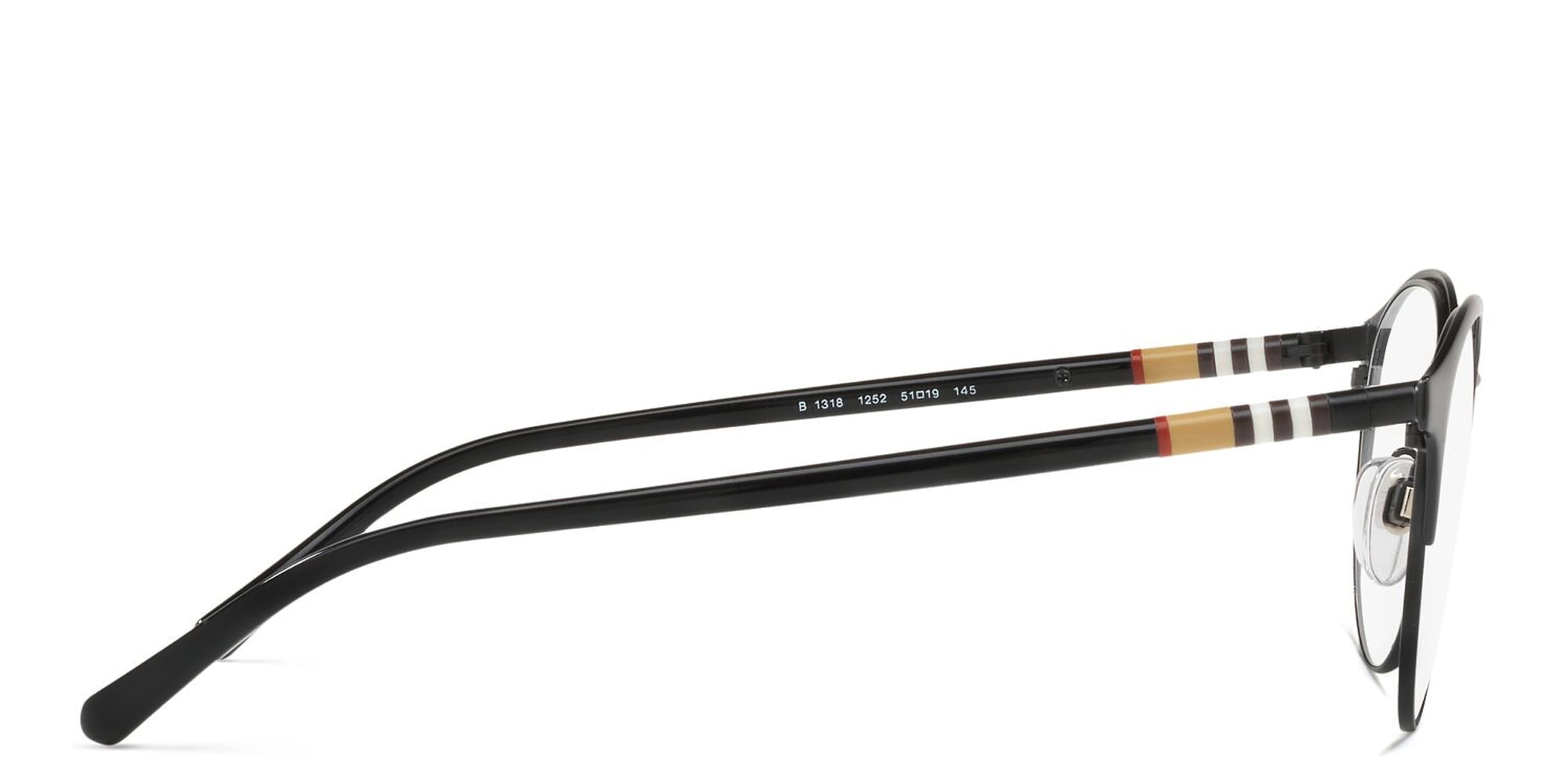 Shop BURBERRY Round Eyeglasses in Black online.