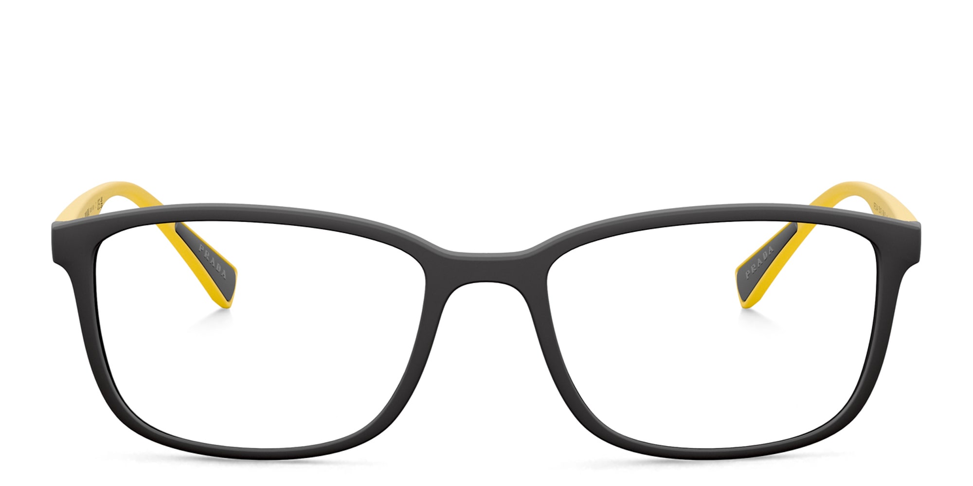 تسوق نظارات طبية بإطار مستطيل واسع برادا لينيا روسا بلون Matte Black أونلاين.
