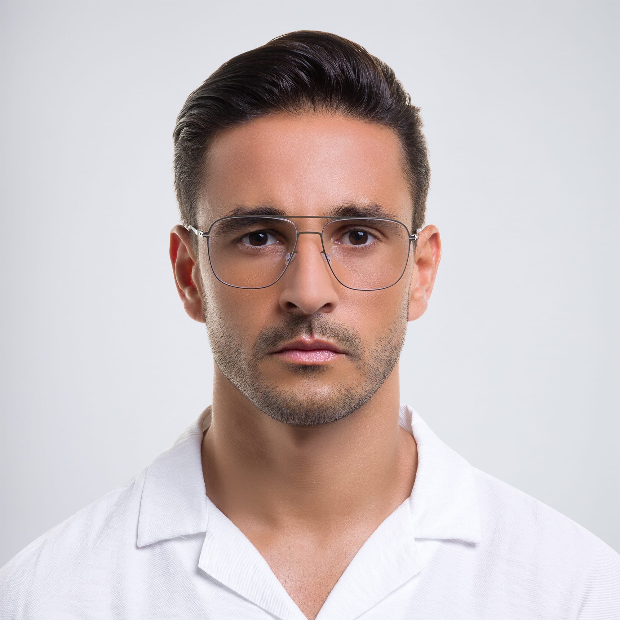 Shop MYKITA Steen Wide Aviator Eyeglasses in Black online.