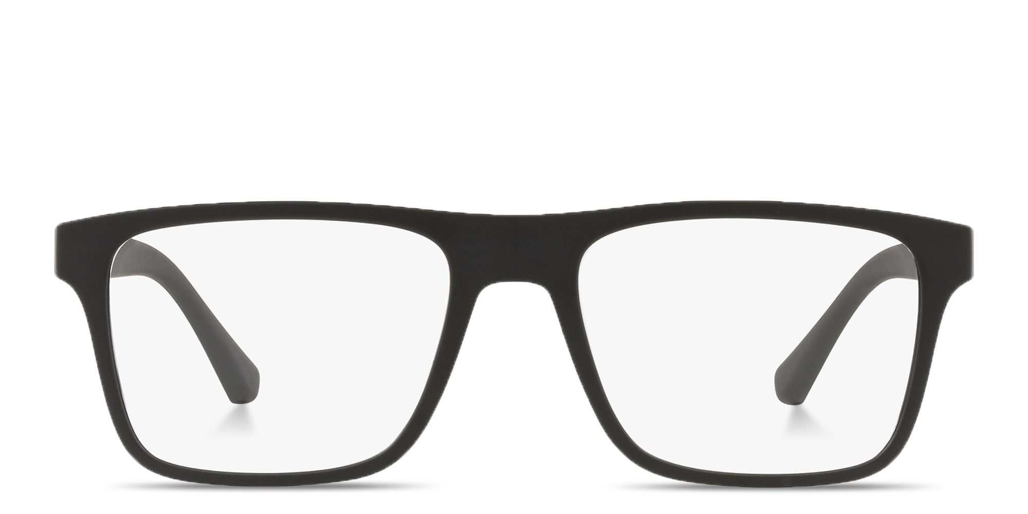 Shop Emporio Armani Logo Rectangle Eyeglasses in Black online.
