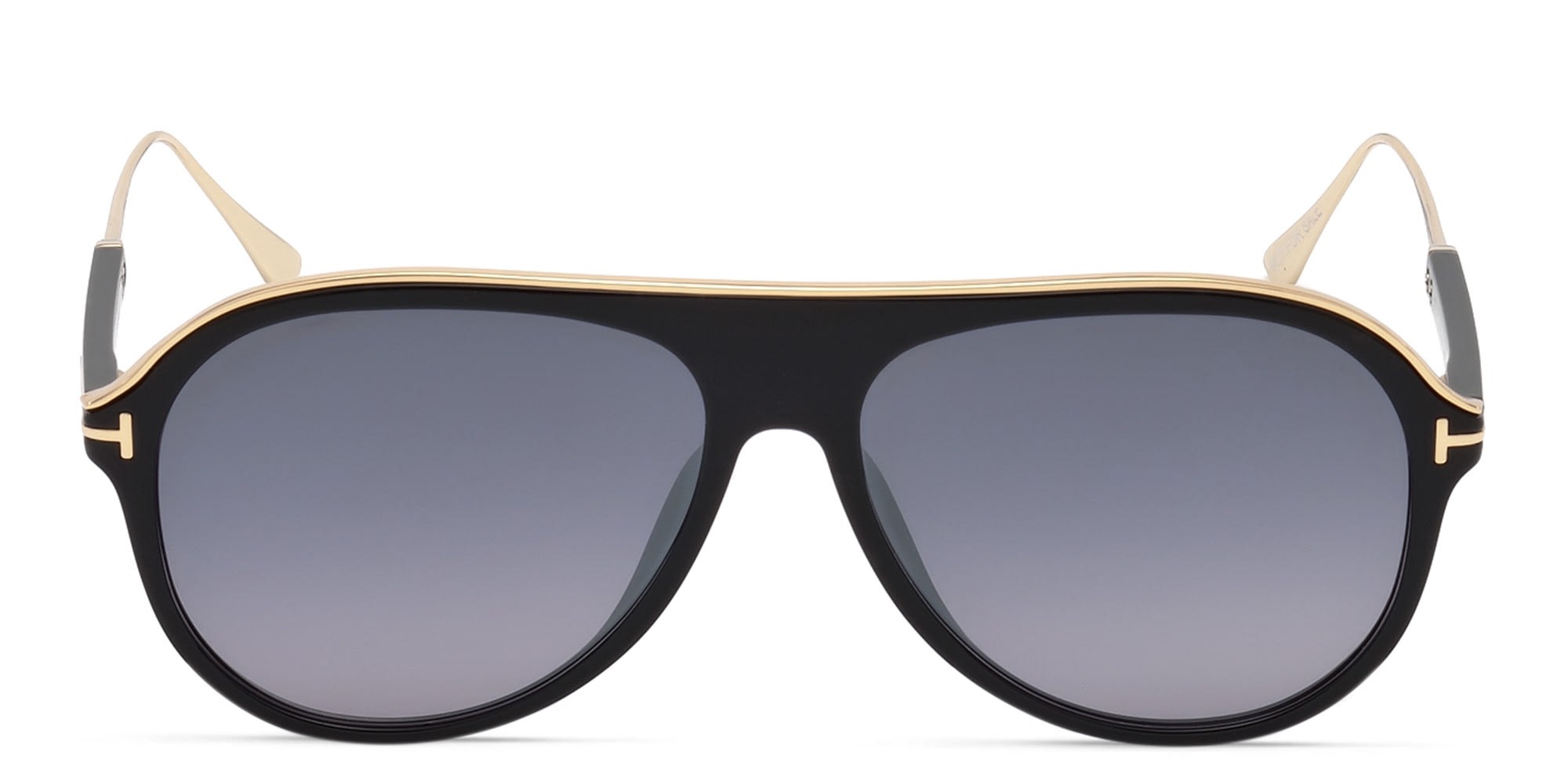 Shop TOM FORD Aviator Sunglasses in Shiny Black online.