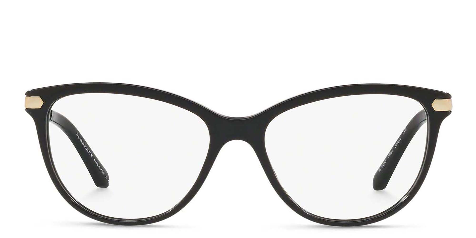 Shop BURBERRY Square Eyeglasses in Black online.