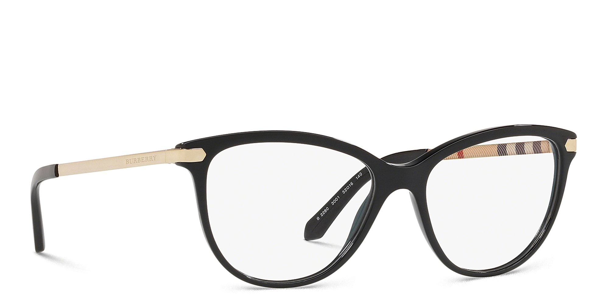 Shop BURBERRY Square Eyeglasses in Black online.