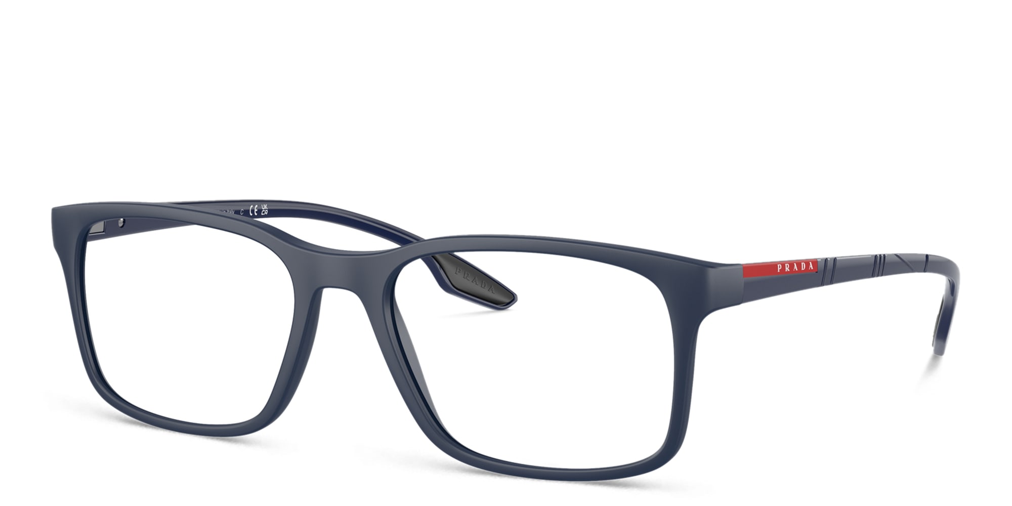 Shop Prada Linea Rossa Pillow Eyeglasses in Dark Blue online.