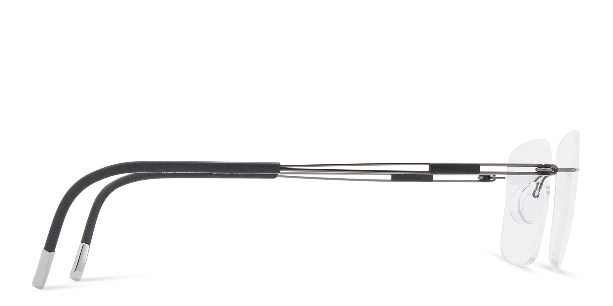 Shop Silhouette Rimless Square Eyeglasses in Grey online.