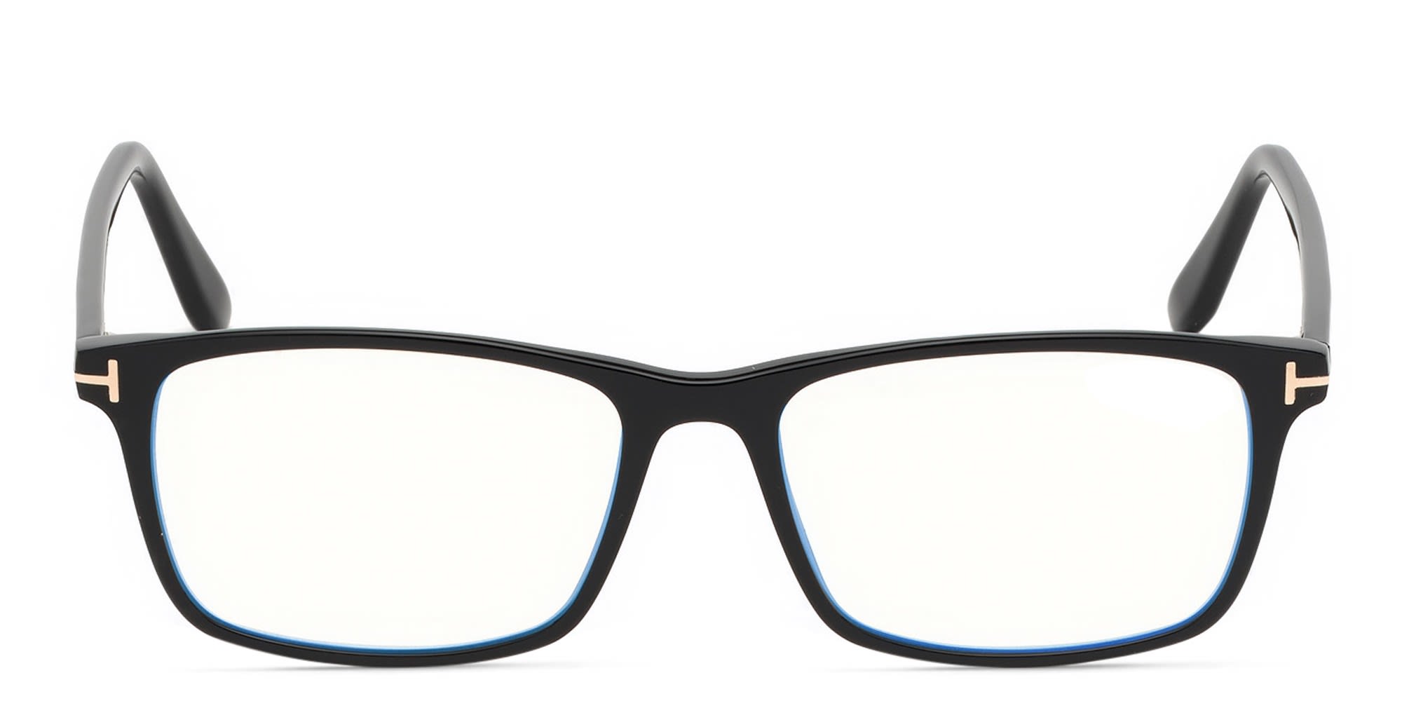Shop TOM FORD Rectangle Eyeglasses in Shiny Black online.