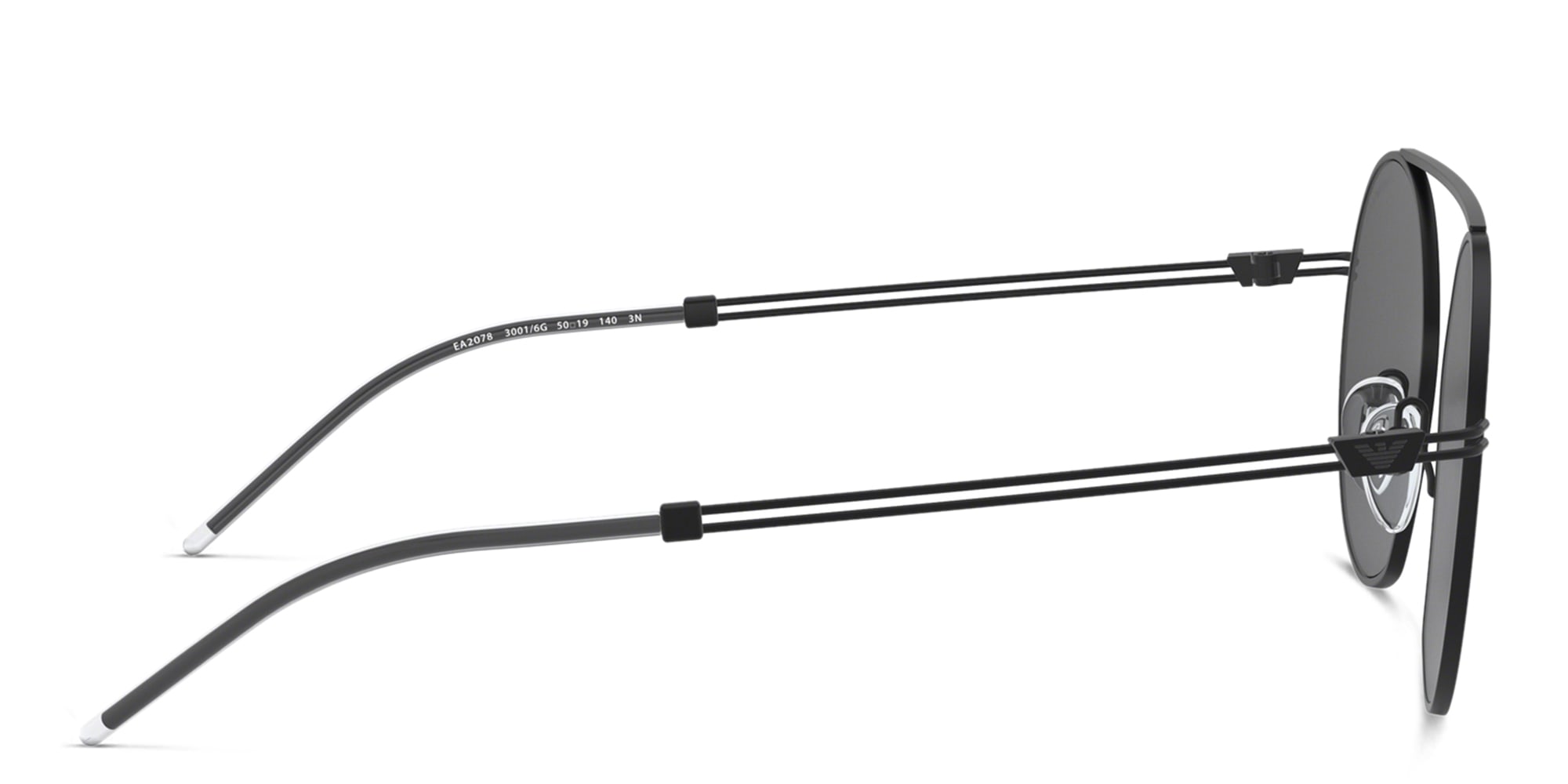 Shop Emporio Armani Irregular Sunglasses in Matte Black online.