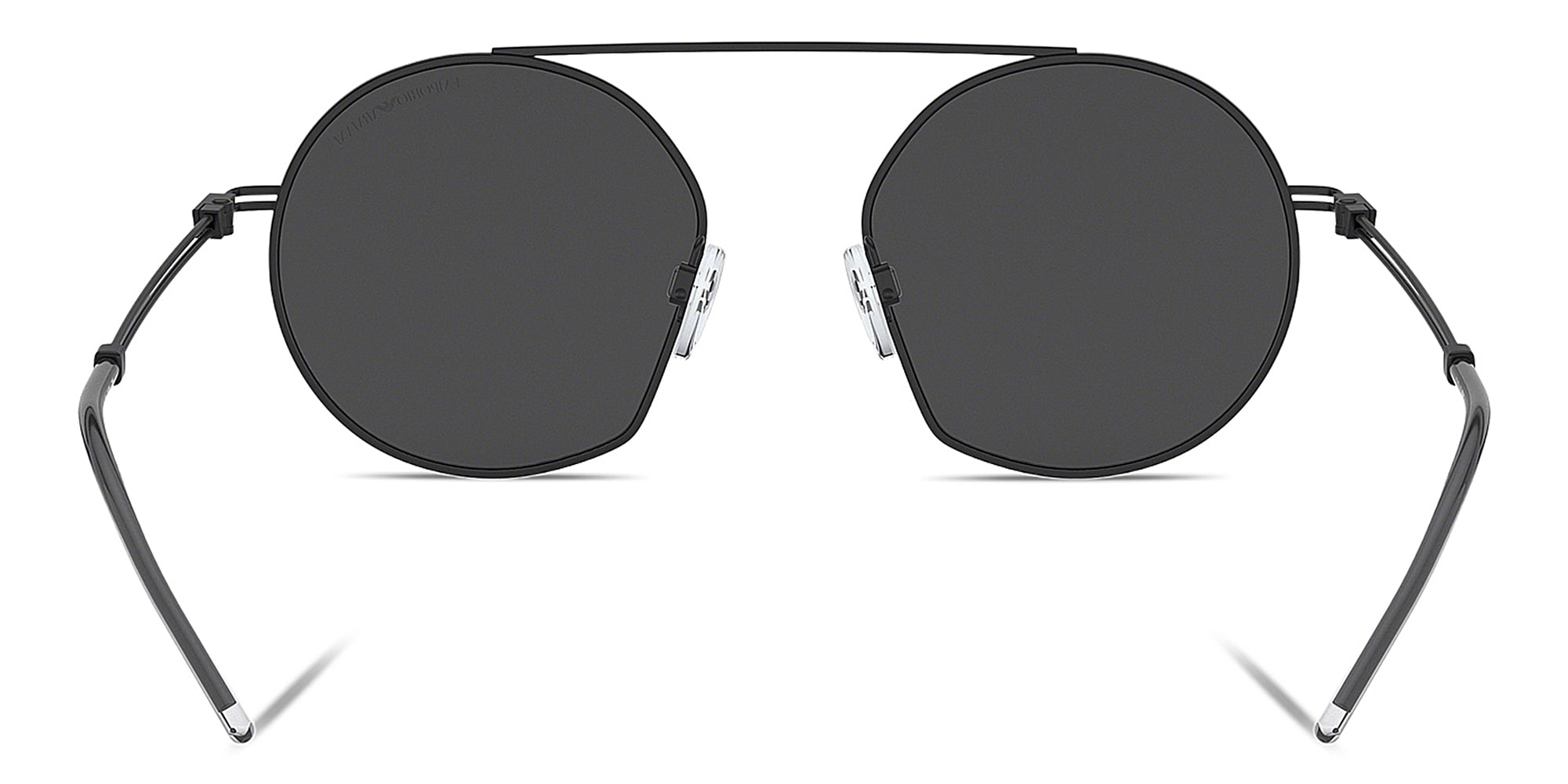 Shop Emporio Armani Irregular Sunglasses in Matte Black online.
