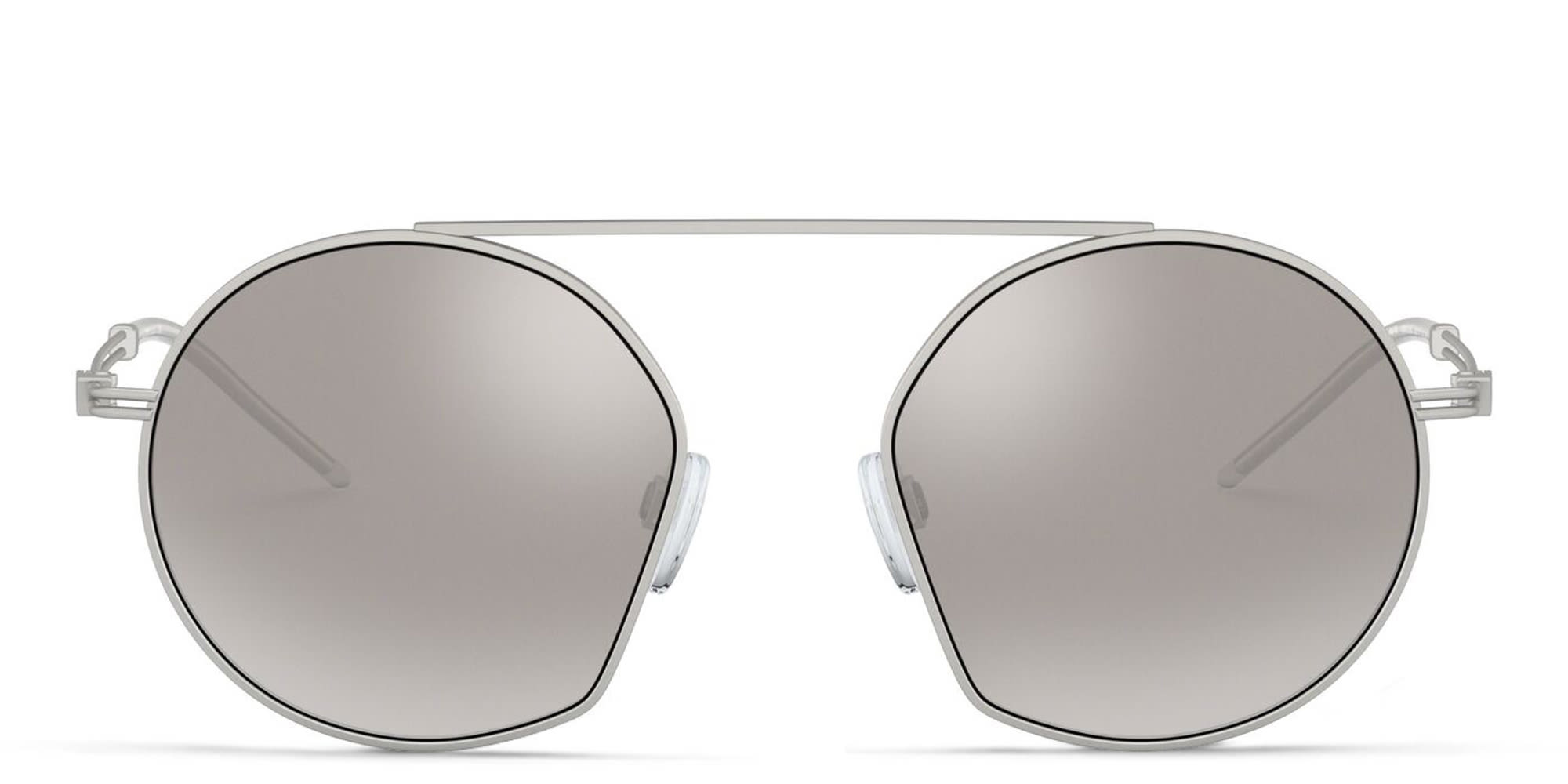تسوق نظارة شمسية بتصميم غير منتظم امبوريو أرماني بلون Matte Silver أونلاين.