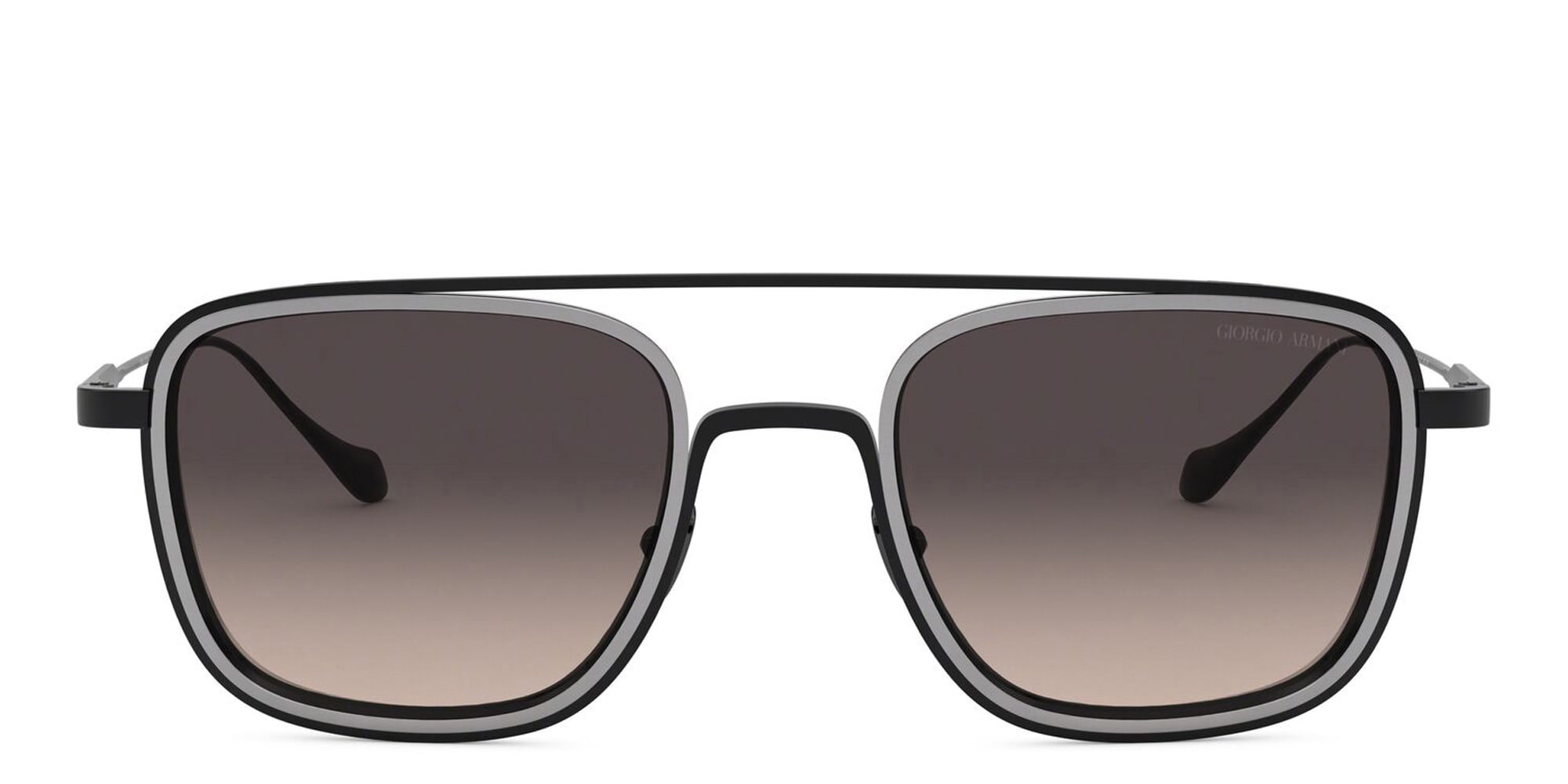 Shop GIORGIO ARMANI Square Sunglasses in Black online.