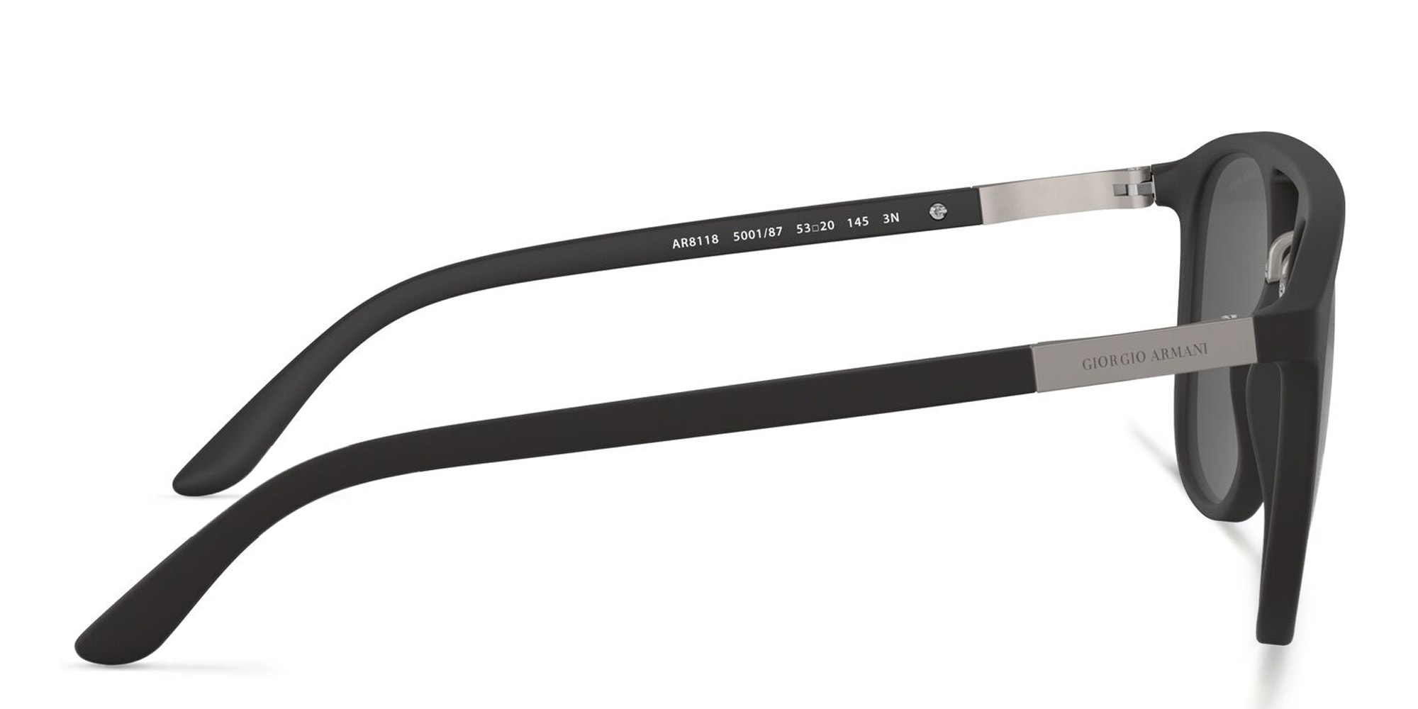 Shop GIORGIO ARMANI Square Sunglasses in Black online.