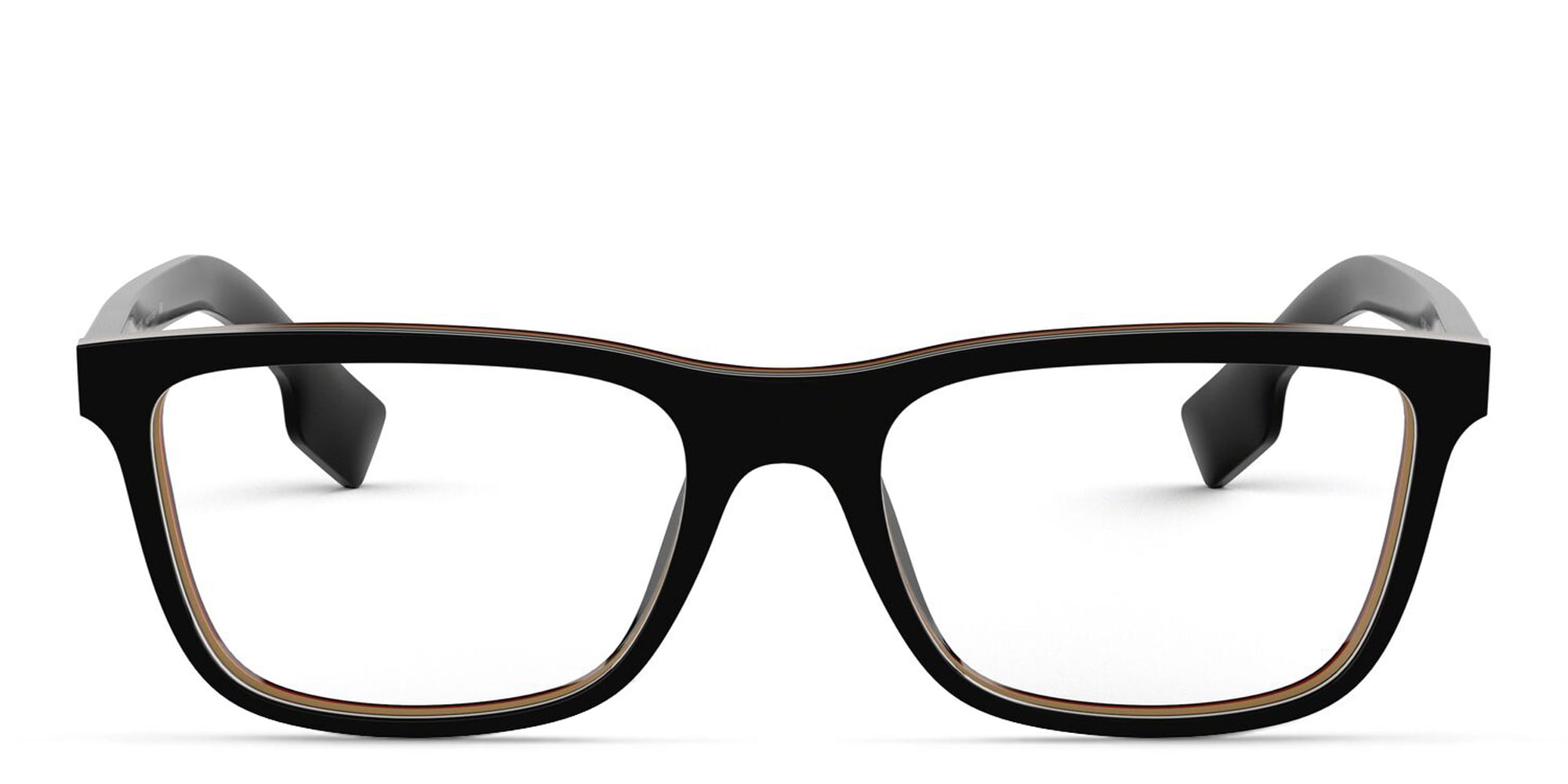 Shop BURBERRY Rectangle Eyeglasses in Black online.