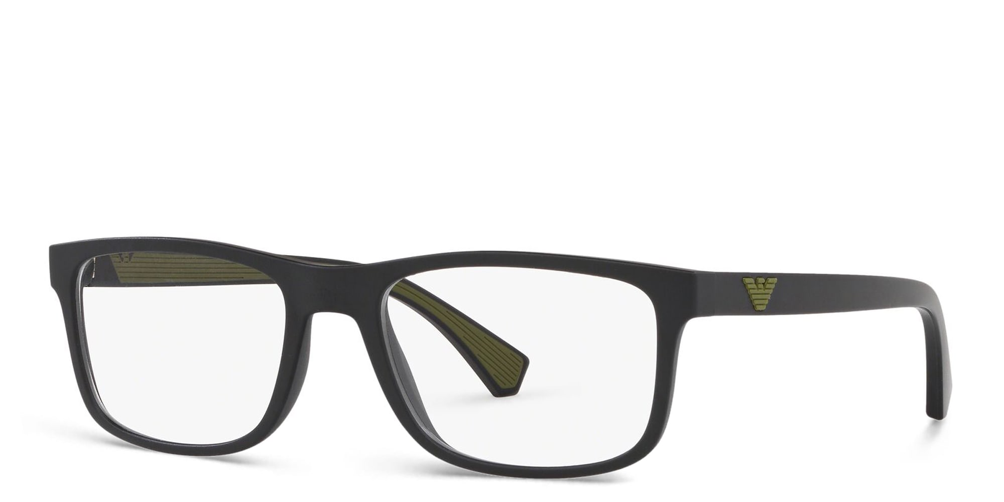 تسوق نظارة طبية مستطيلة امبوريو أرماني بلون Matte Black أونلاين.