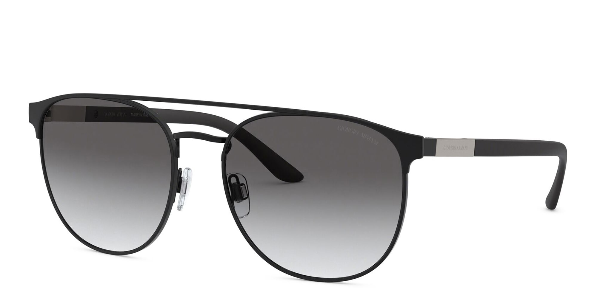 Shop GIORGIO ARMANI Square Sunglasses in Matte Black online.