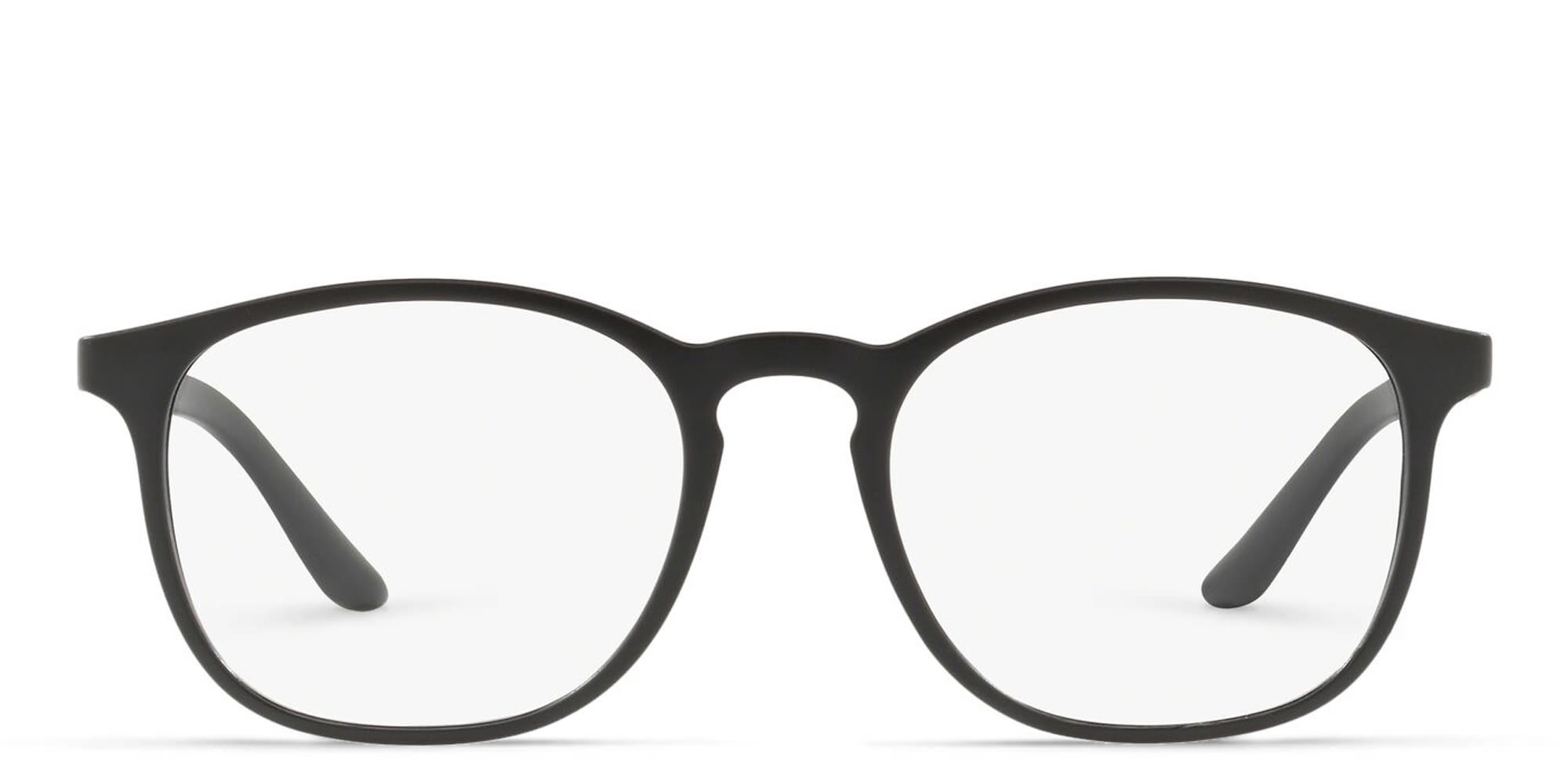 Shop GIORGIO ARMANI Square Eyeglasses in Black online.