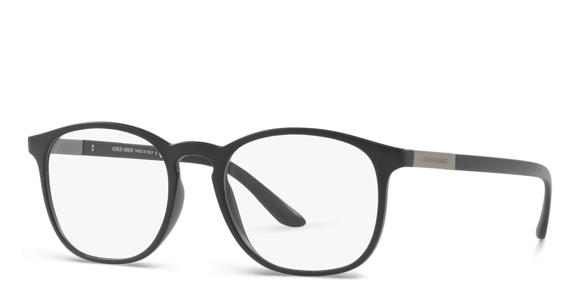 Shop GIORGIO ARMANI Square Eyeglasses in Black online.