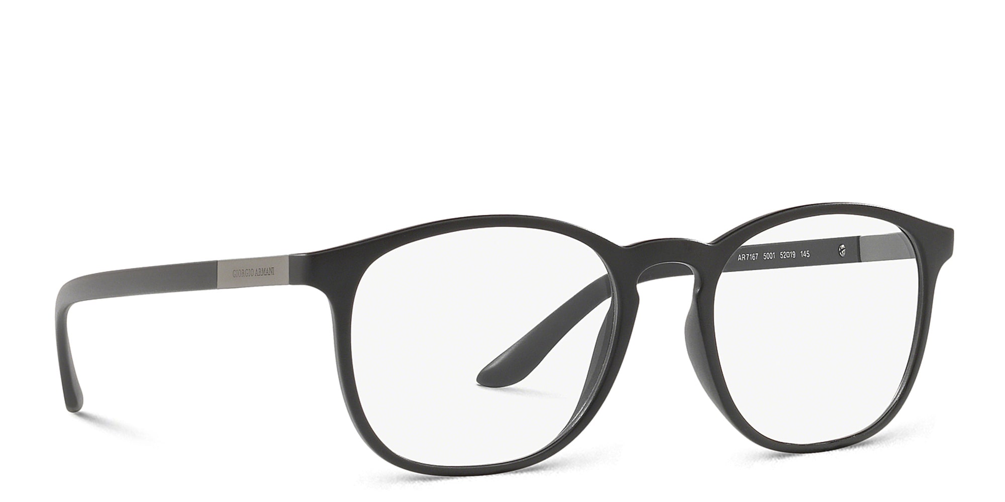 Shop GIORGIO ARMANI Square Eyeglasses in Black online.
