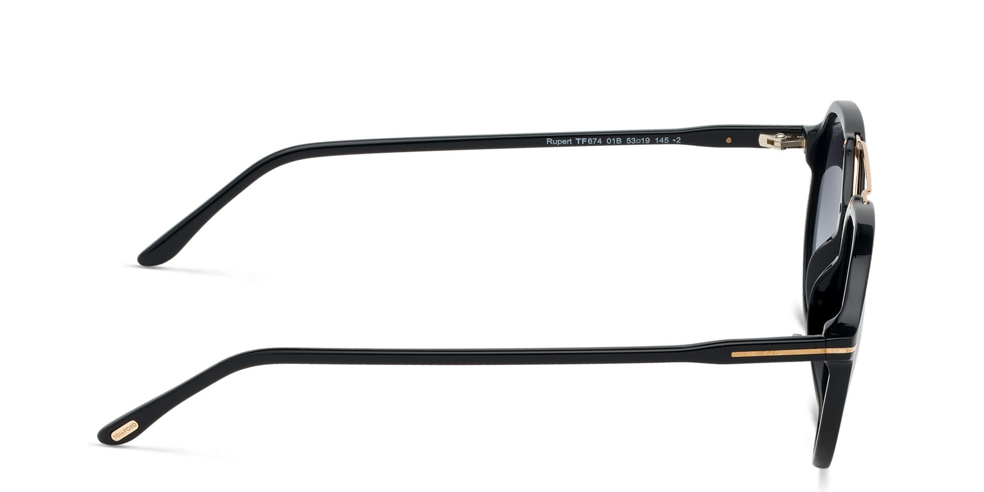 Shop TOM FORD Aviator Sunglasses in Shiny Black online.