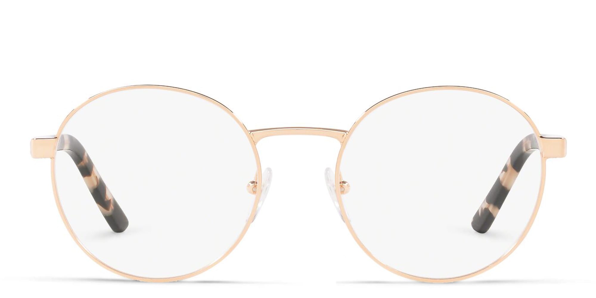 Shop PRADA Round Eyeglasses in Pink online.