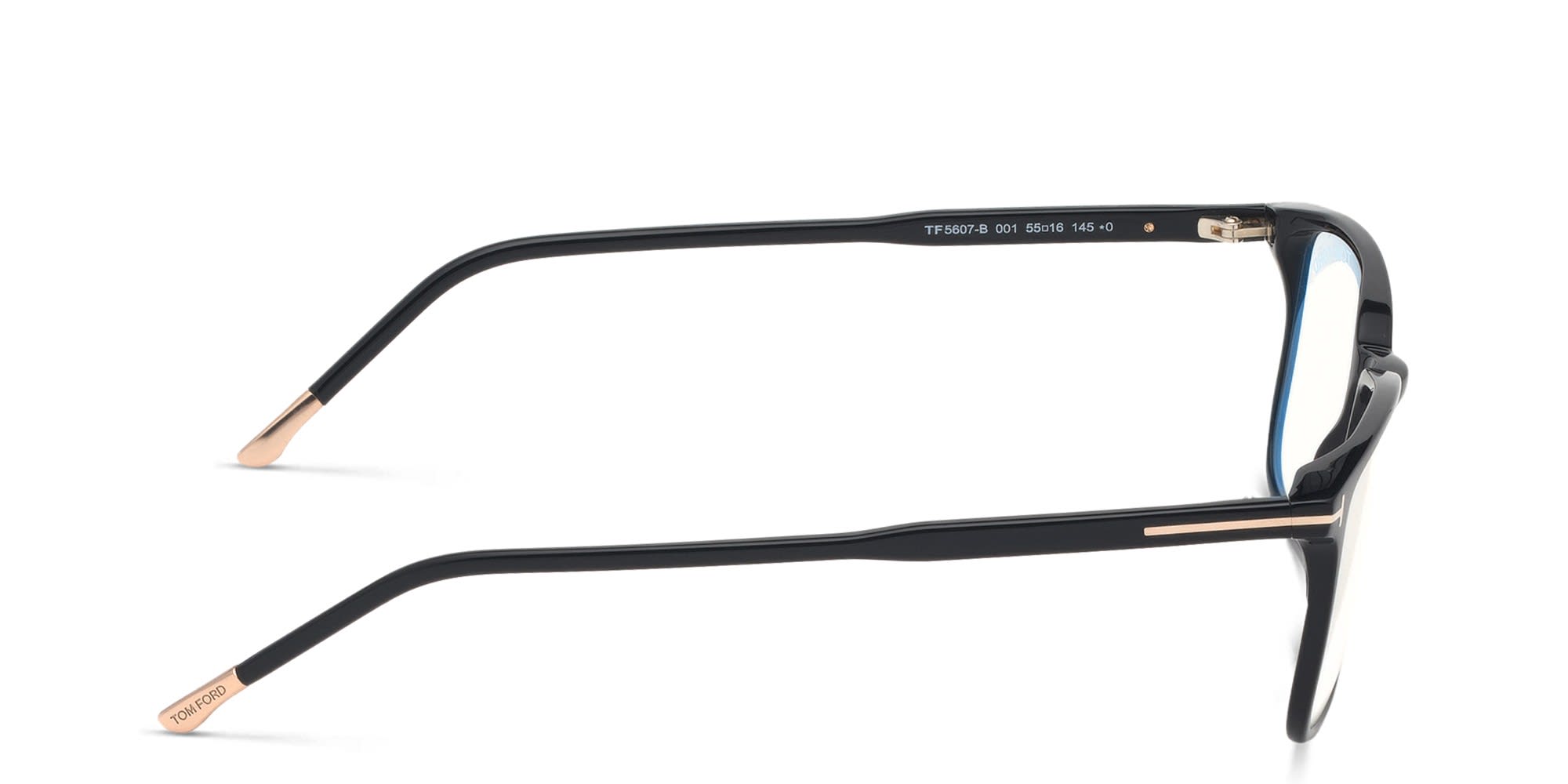 Shop TOM FORD Rectangle Eyeglasses in Shiny Black online.