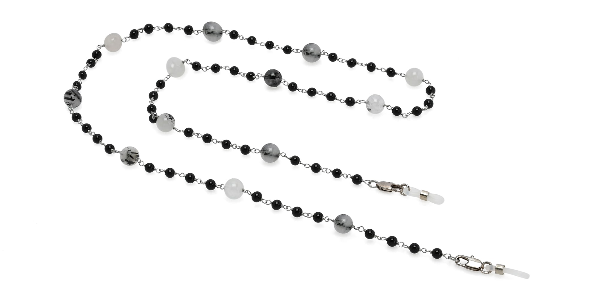 Shop Uoptic Onyx & Stainless Steel Glasses Chain online.