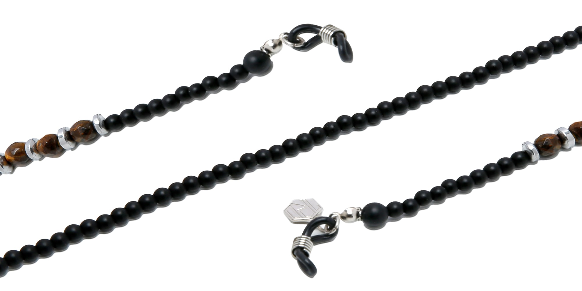 Shop The RICCI DISTRICT Onyx & Tiger's Eye Glasses Chain online.