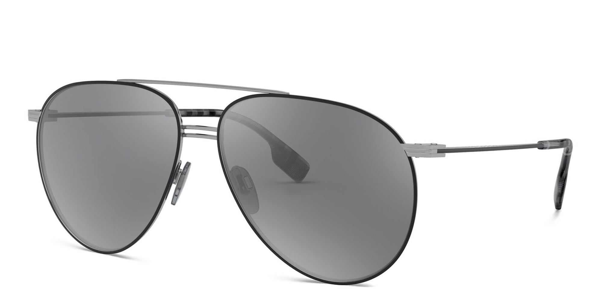 Shop BURBERRY Aviator Sunglasses in Black online.