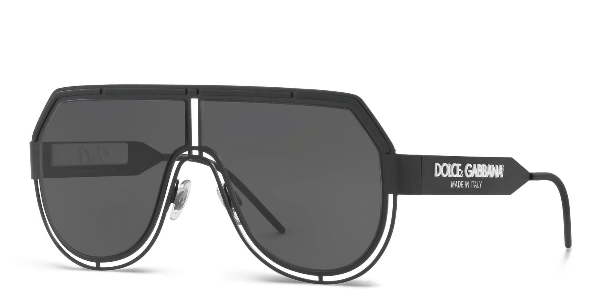 Shop Dolce & Gabbana Aviator Sunglasses in Matte Black online.