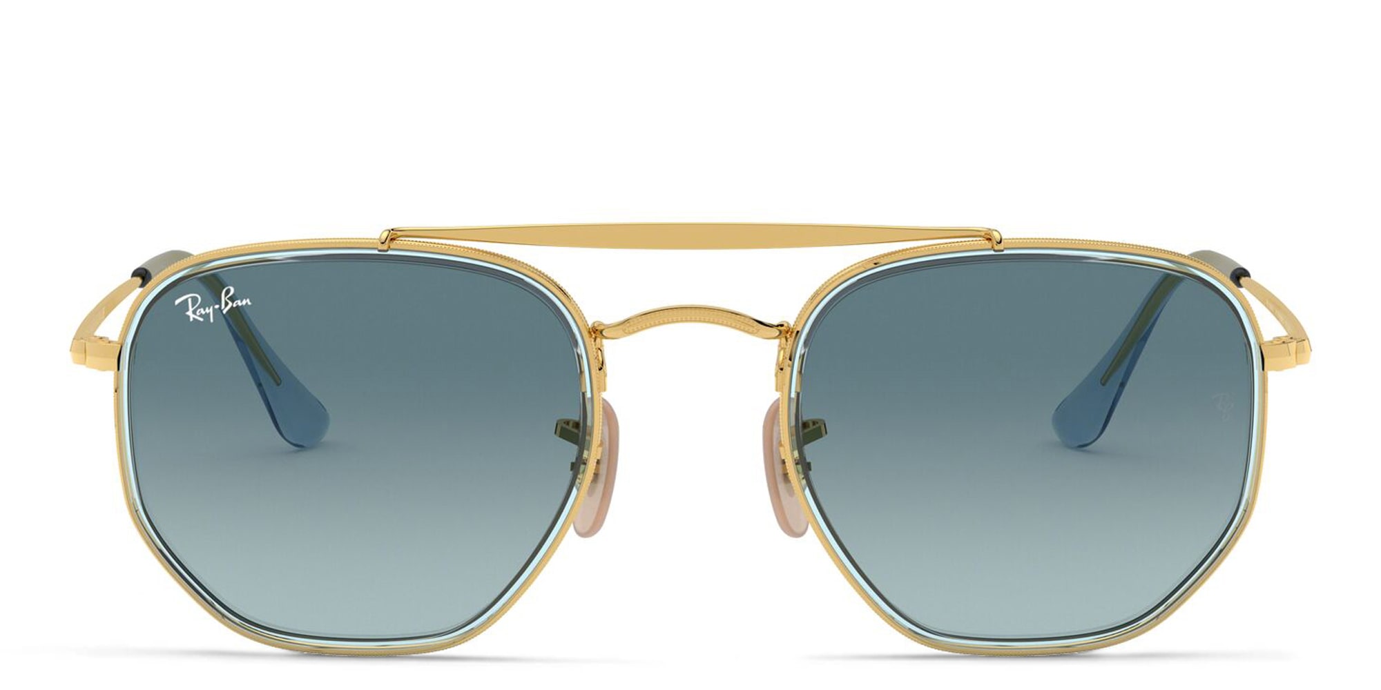 Shop Ray-Ban The Marshal II Unisex Hexagonal Irregular Sunglasses in Gold online.