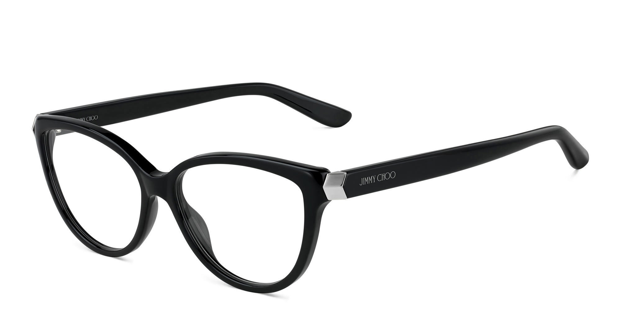 Shop JIMMY CHOO Cat Eye Eyeglasses in Black online.