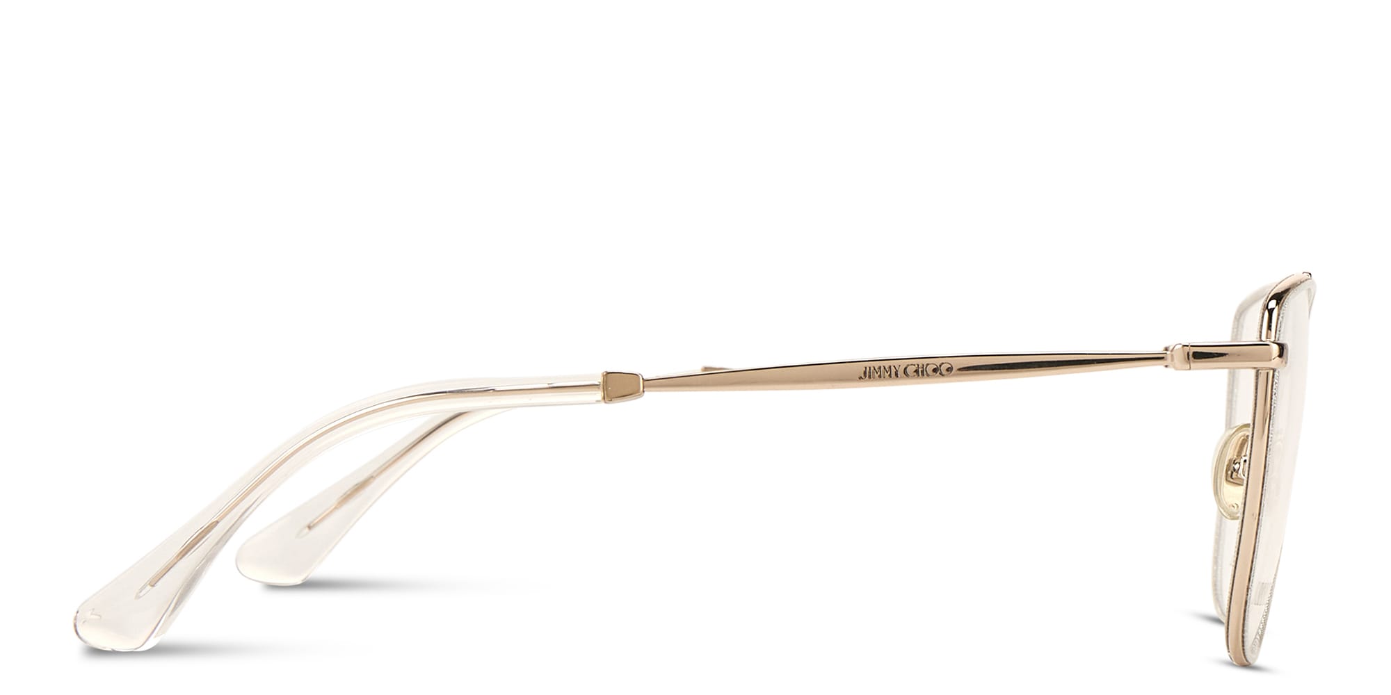 Shop JIMMY CHOO Square Eyeglasses in Glitter Silver online.