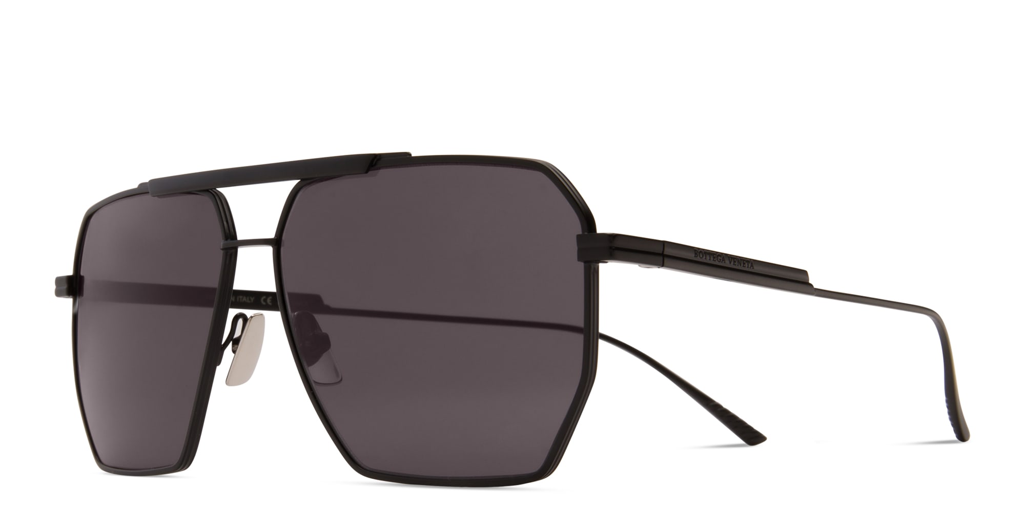 Shop BOTTEGA VENETA Aviator Sunglasses in Black online.