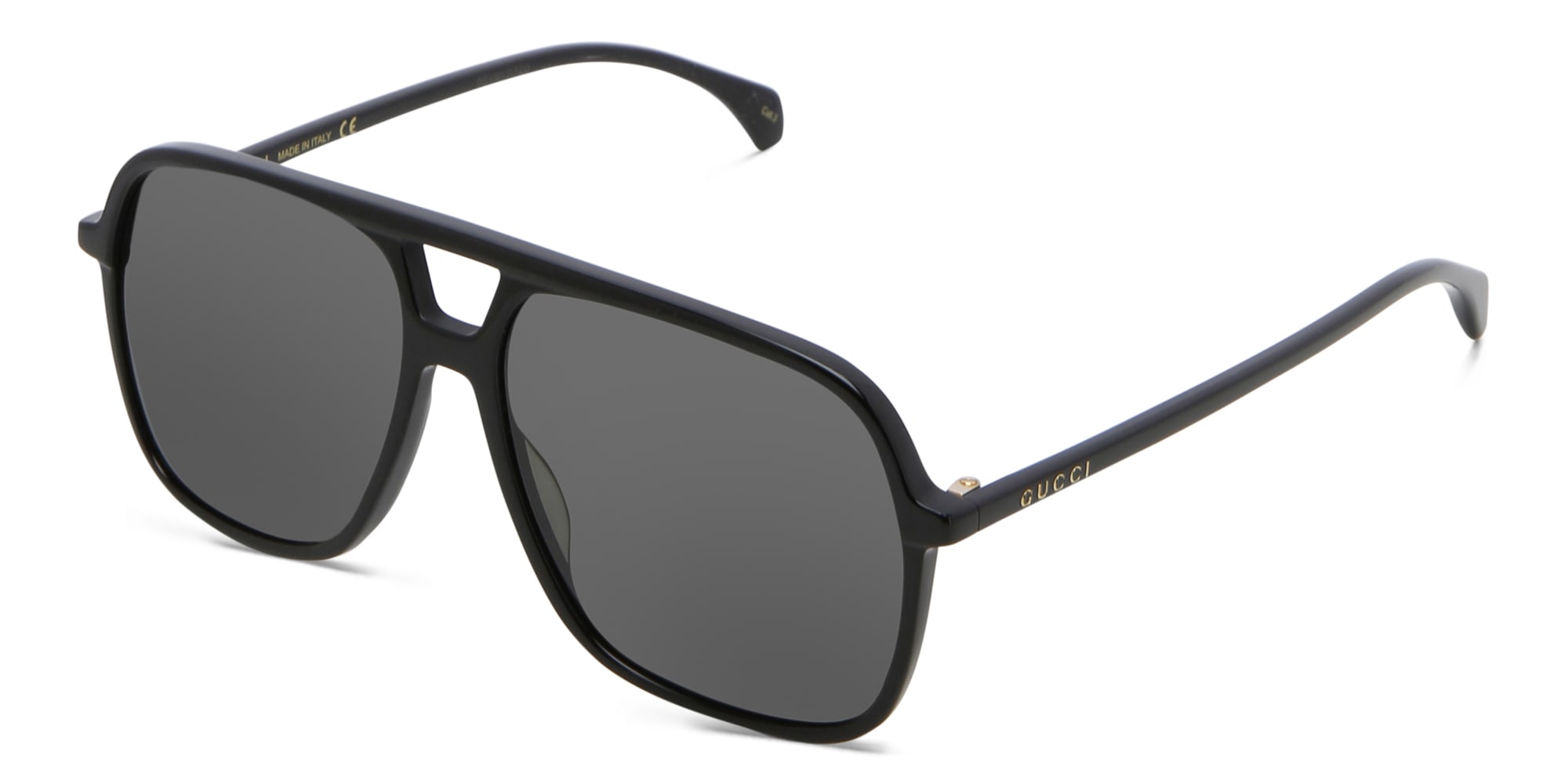 Shop GUCCI Aviator Sunglasses in Black online.