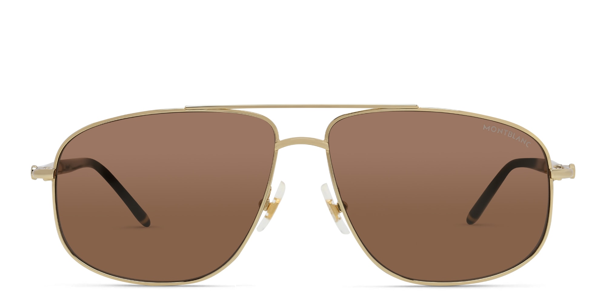 Shop MONTBLANC Aviator Sunglasses in Gold online.