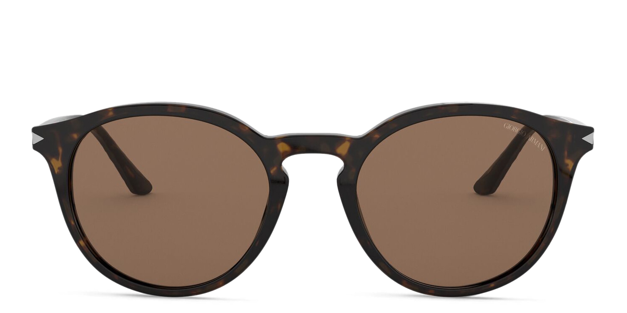 Shop GIORGIO ARMANI Round Sunglasses in Brown online.