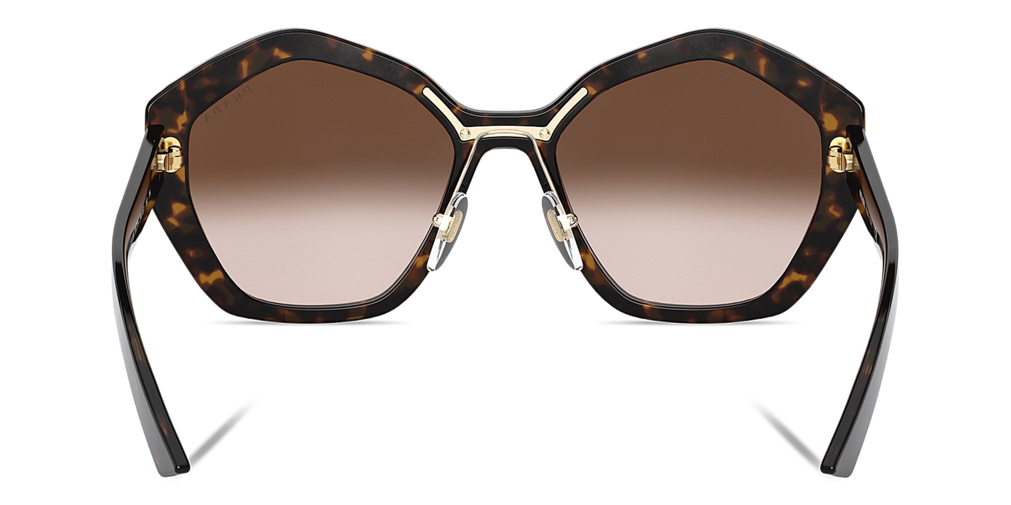Shop PRADA Irregular Sunglasses in Havana online.
