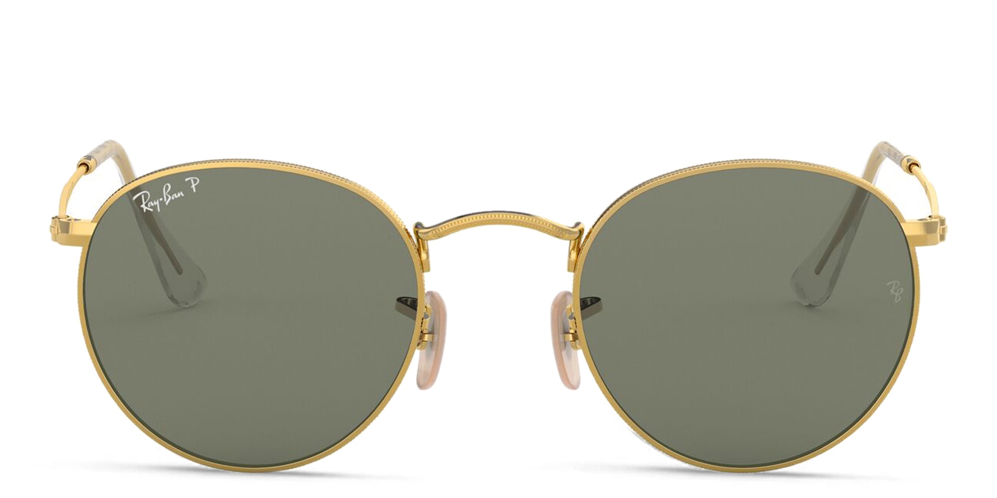 Shop Ray-Ban Round Metal Sunglasses in Gold online.