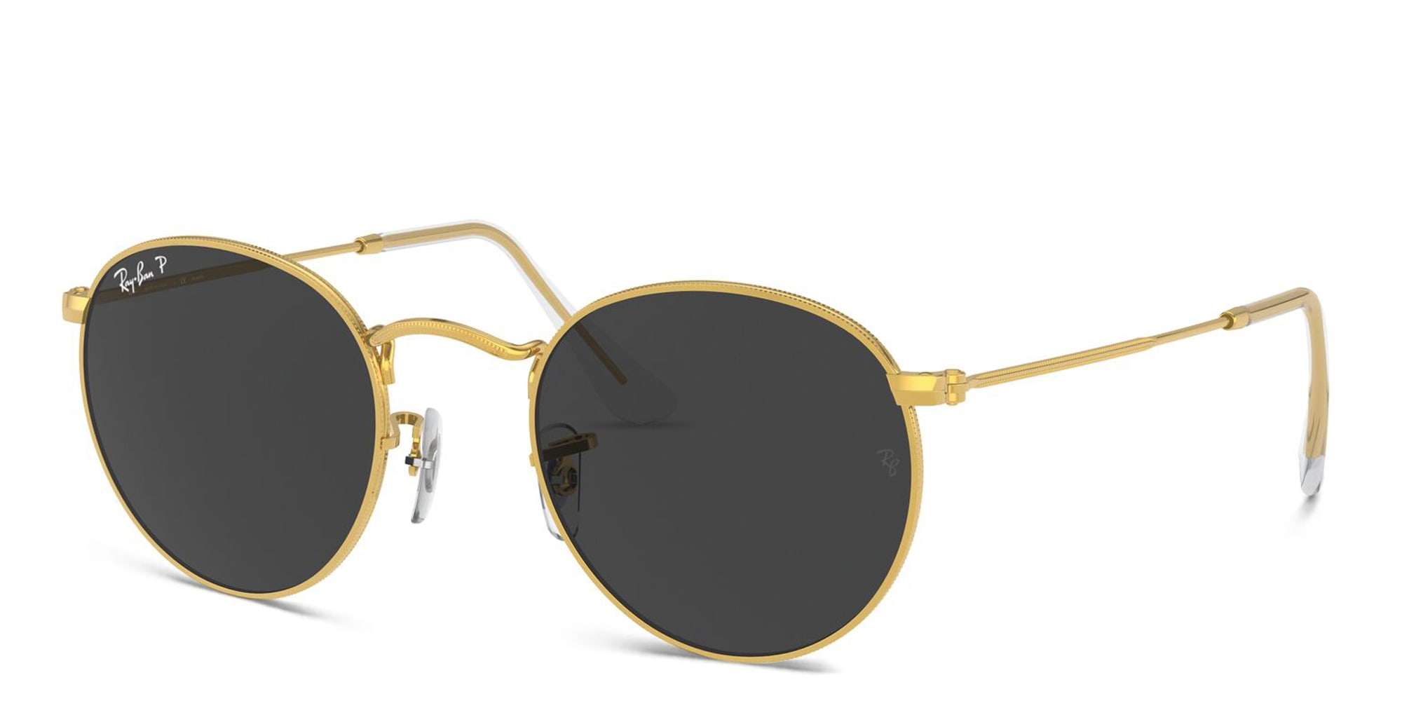 Shop Ray-Ban Round Metal Sunglasses in Gold online.