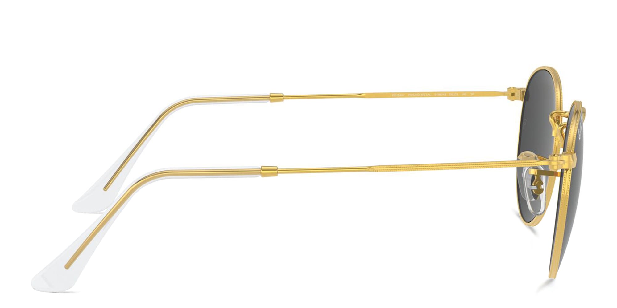 Shop Ray-Ban Round Metal Sunglasses in Gold online.
