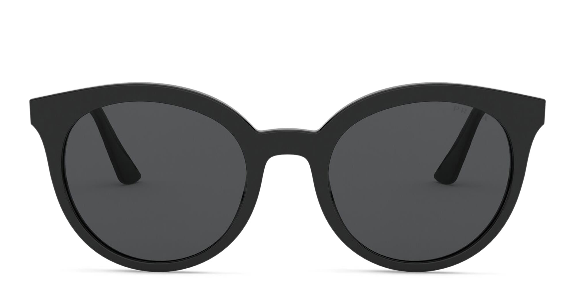 Shop PRADA Round Sunglasses in Black online.