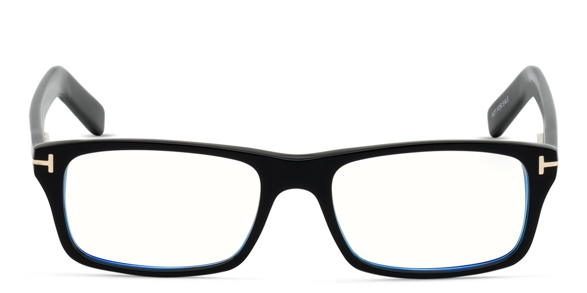 Shop TOM FORD Wide Rectangle Eyeglasses in Shiny Black online.