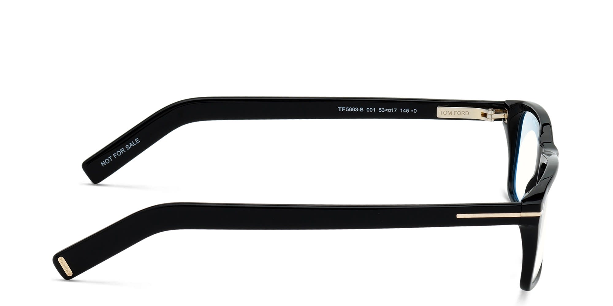 Shop TOM FORD Wide Rectangle Eyeglasses in Shiny Black online.