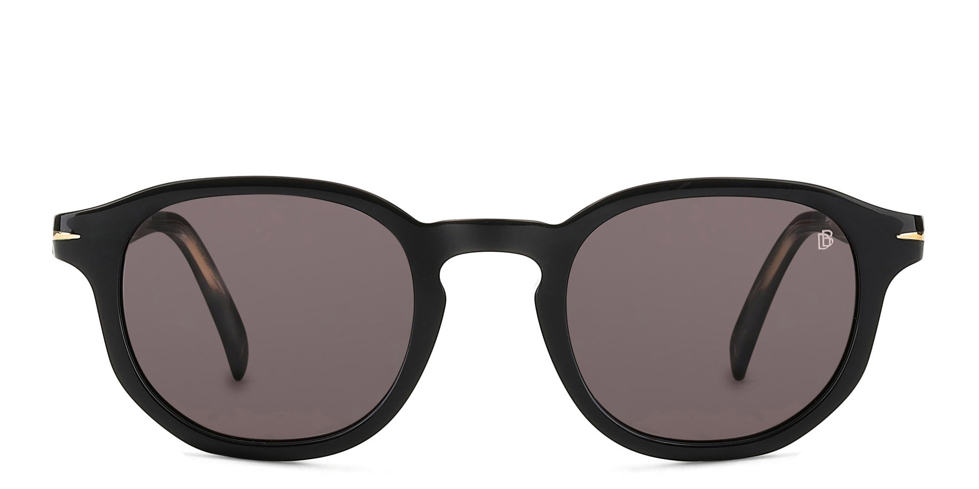 Shop DAVID BECKHAM Round Sunglasses in Black online.