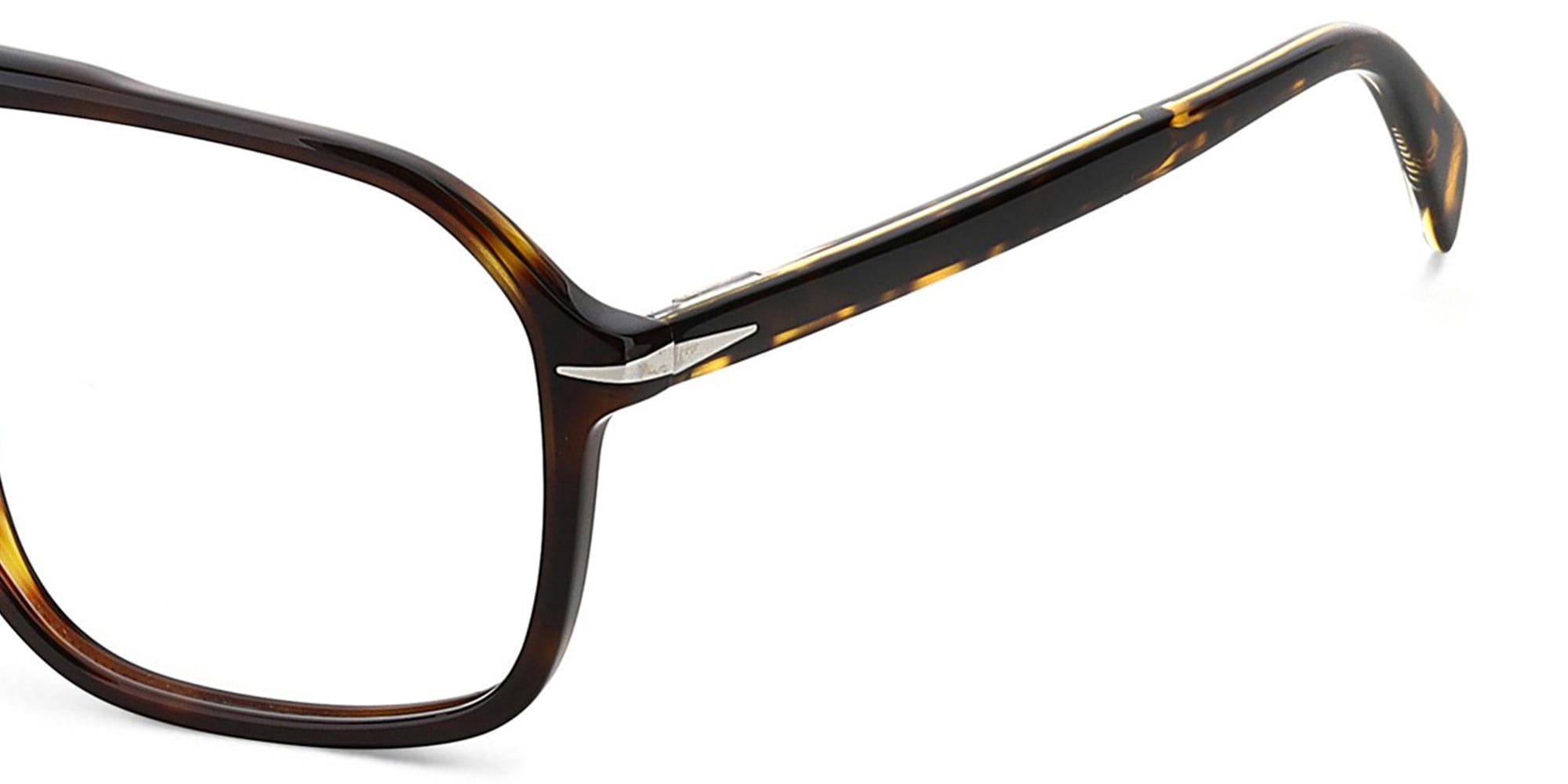 Shop DAVID BECKHAM Wide Aviator Eyeglasses in Havana online.