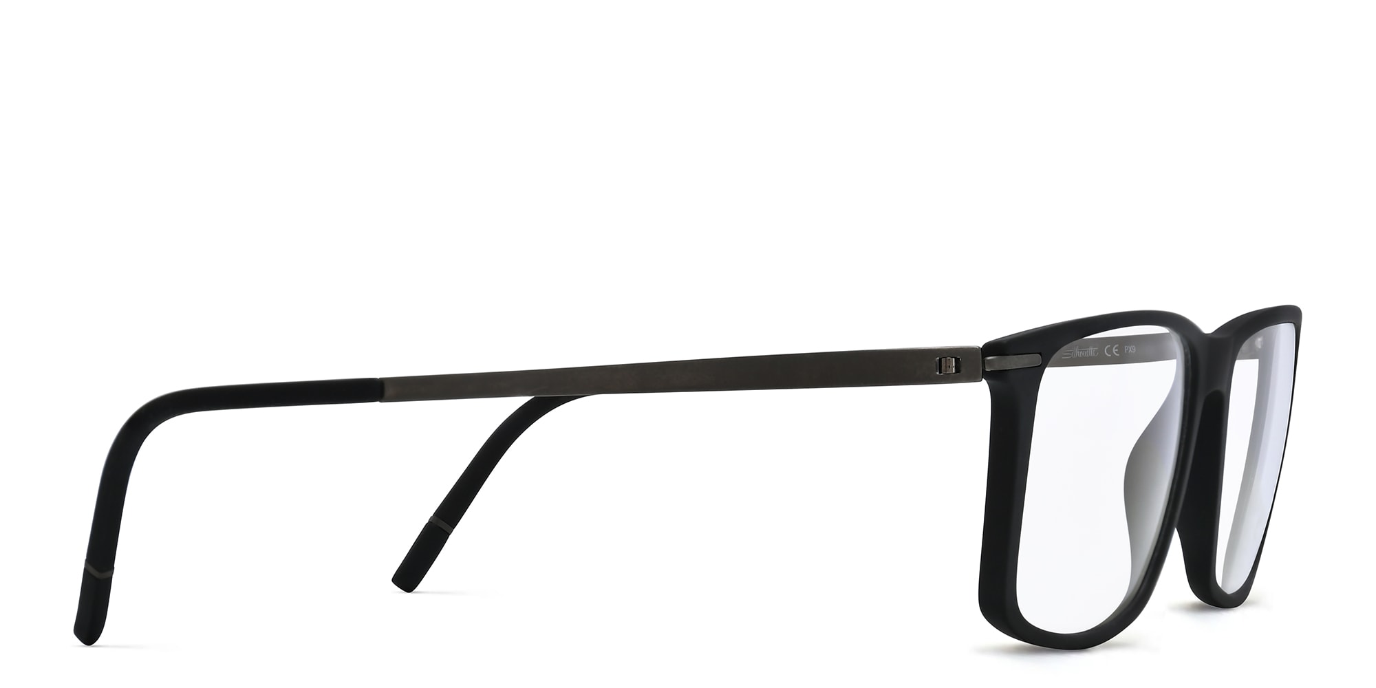 Shop Silhouette Rectangle Eyeglasses in Black online.