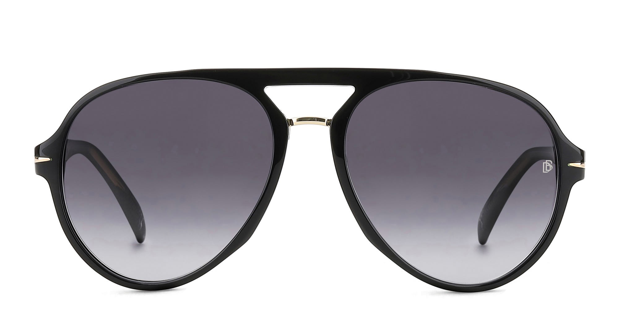 Shop DAVID BECKHAM Aviator Sunglasses in Black online.