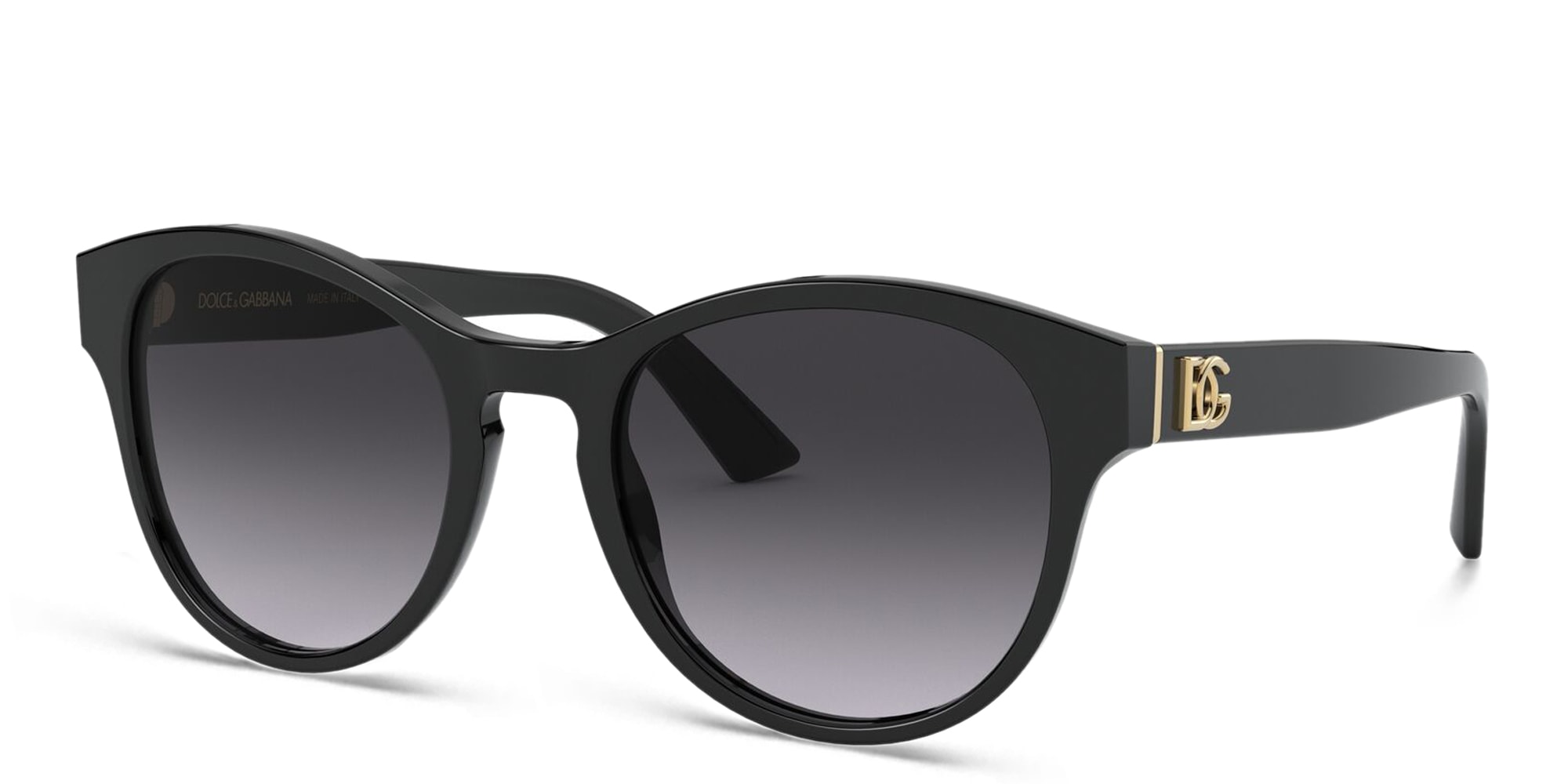 Shop Dolce & Gabbana Round Sunglasses in Black online.